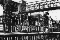 Langegracht Leiden houtsnede 2018